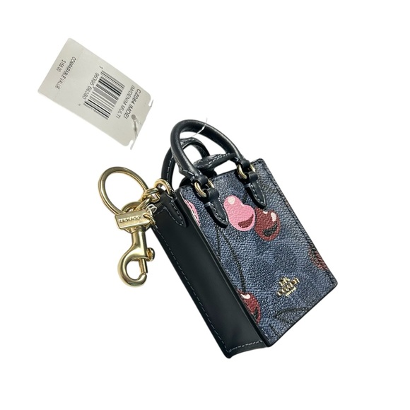 Coach North/South Mini Tote Bag Charm Cherry - Picture 3 of 5